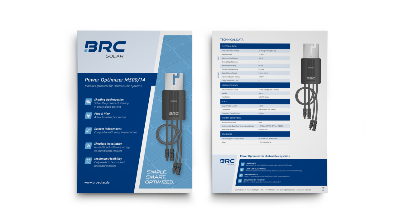 Das Produktdatenblatt für den Power Optimizer