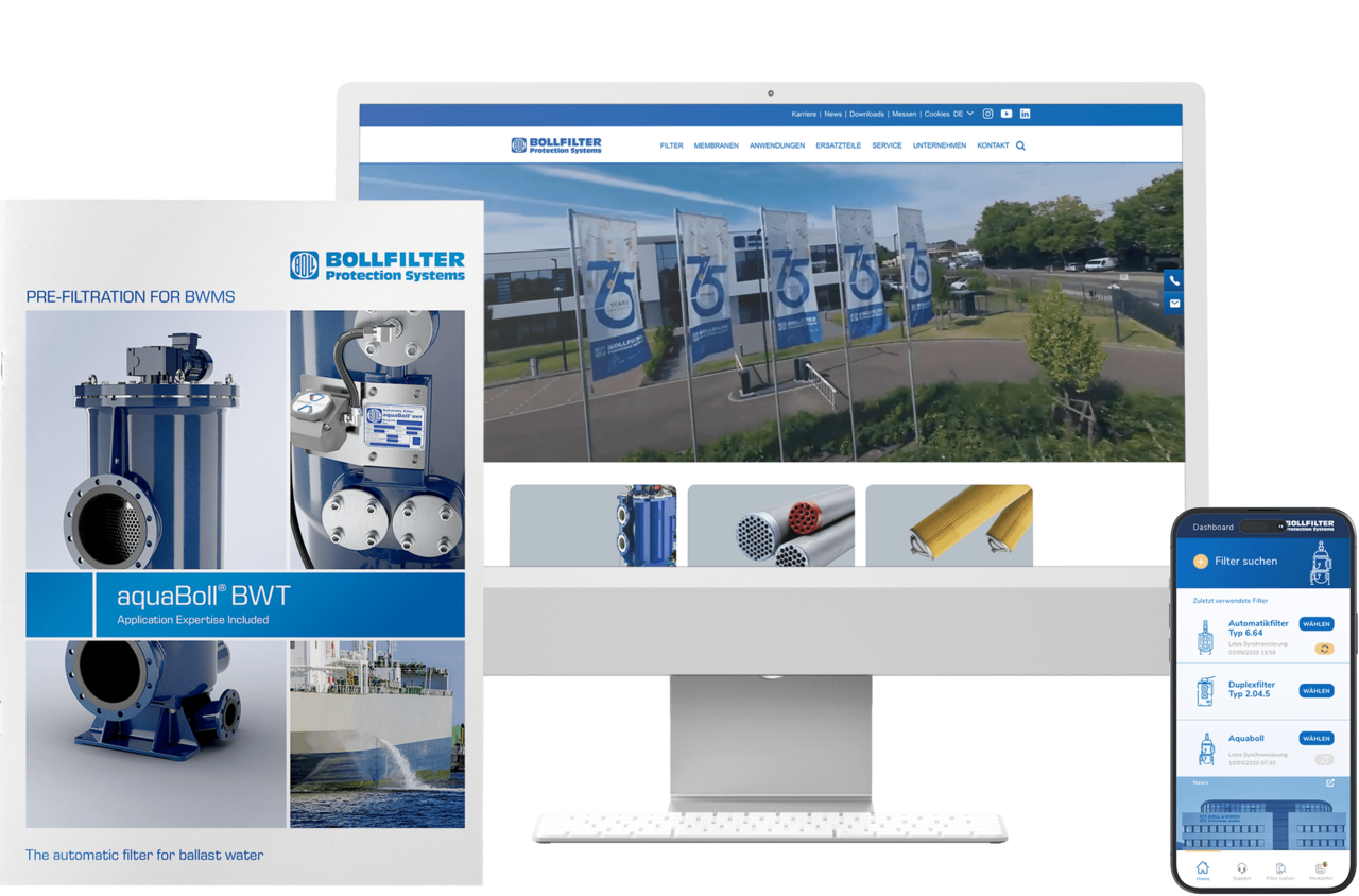 Bollfilter Webseite und Magazin