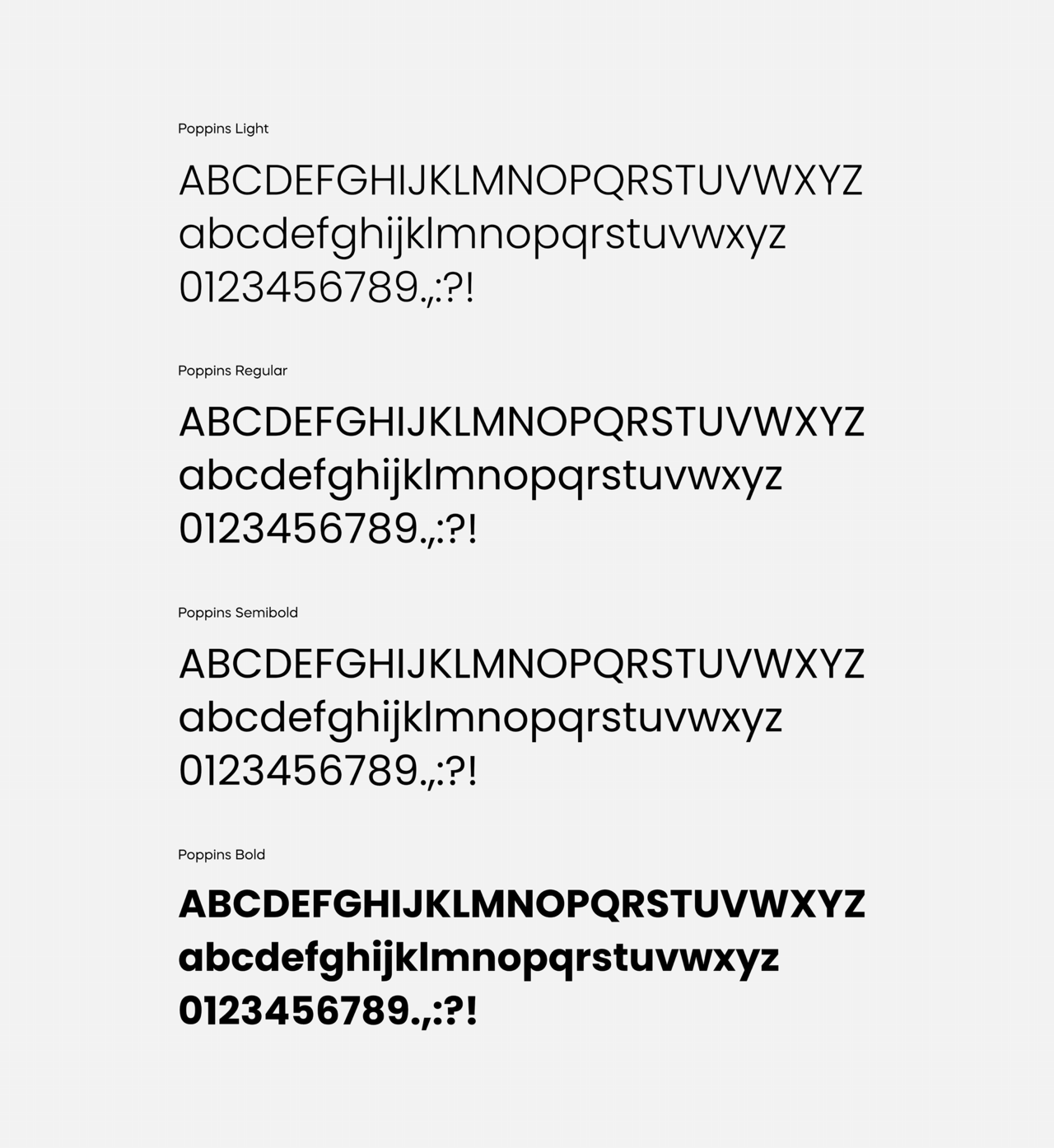 Übersicht der verwendeten Typografie für das SSTech Webdesign