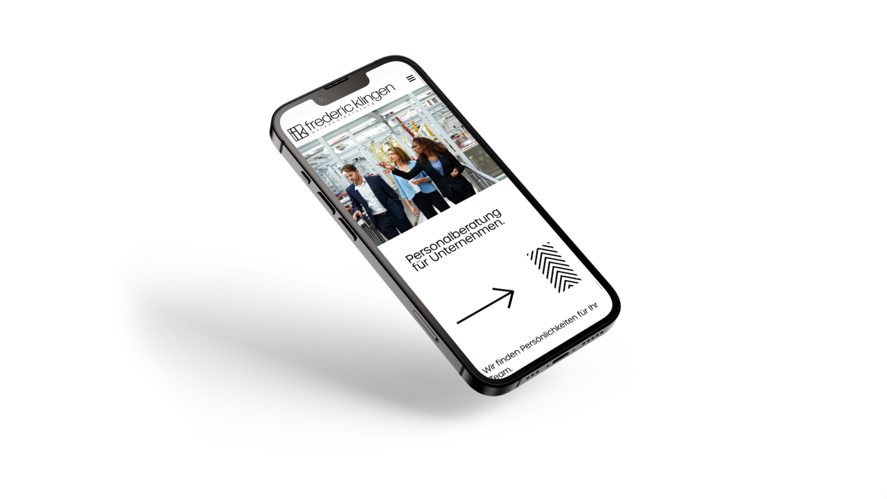 mobile Darstellung der Frederic Klingen Website