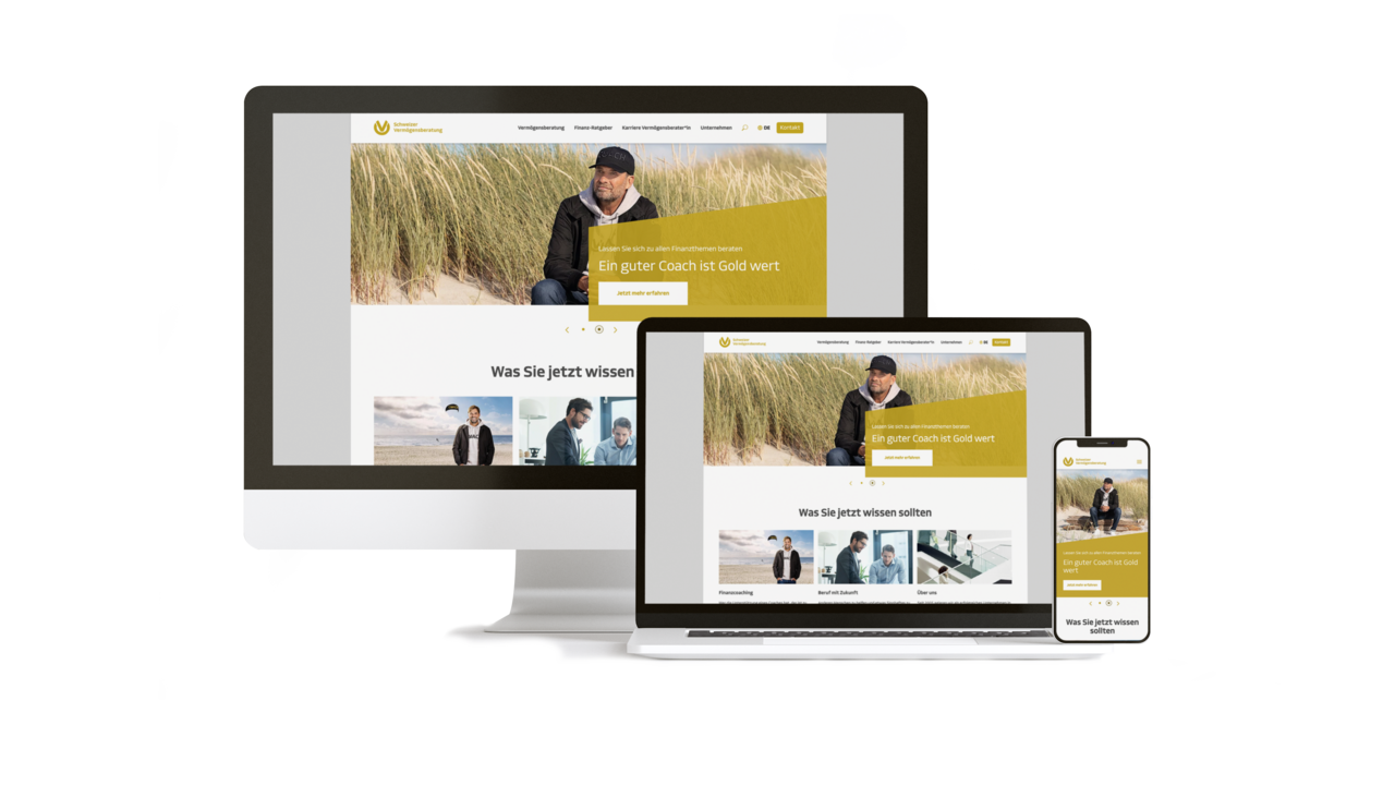 Die SVAG Website auf verschiedenen Screens