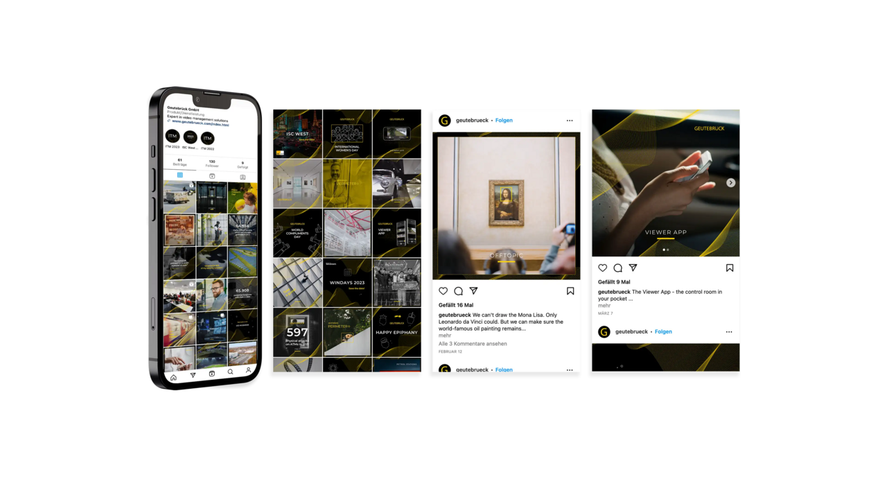 Der Geutebrück Instagram Account in der mobilen Übersicht