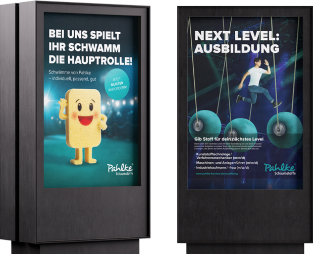 Werbetafeln zu den Kampagnen von Pahlke