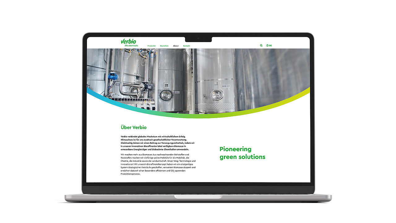 Über uns Seite von Verbio