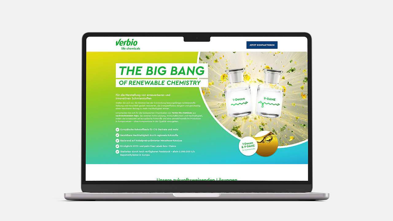 Die Landingpage zum Keyvisual