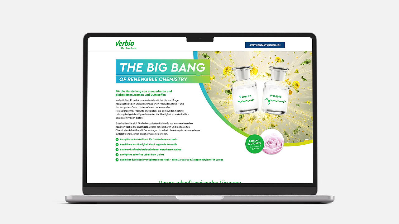 Die Landingpage zum Keyvisual