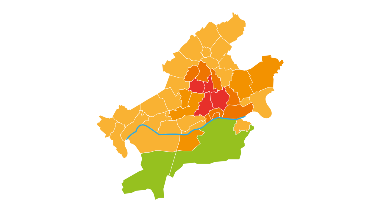 Eine Illustration zu den Wohngegenden Frankfurts