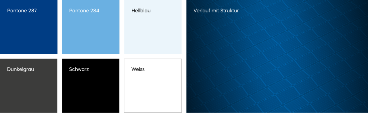 Die Farbpalette aus der sich die CI von BRC Solar zusammen setzt