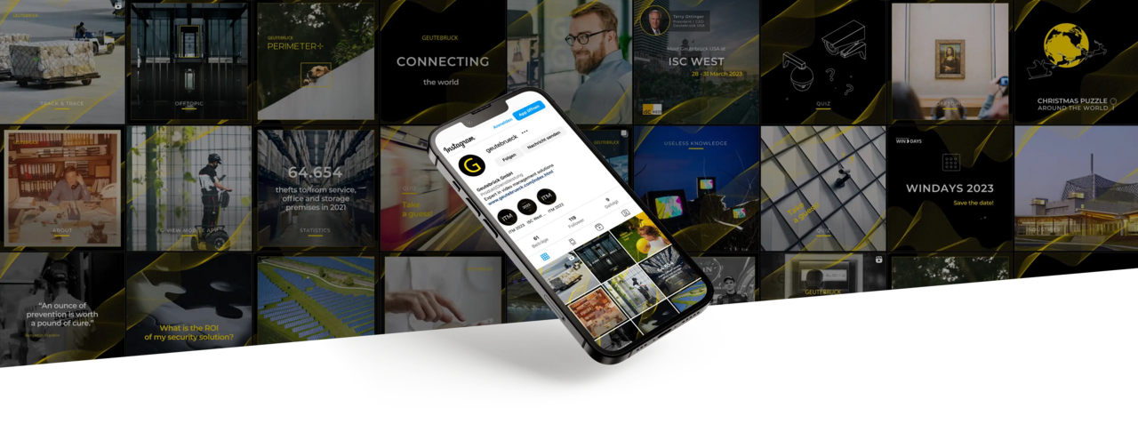 Der Geutebrück Instagram Account auf einem Smartphone