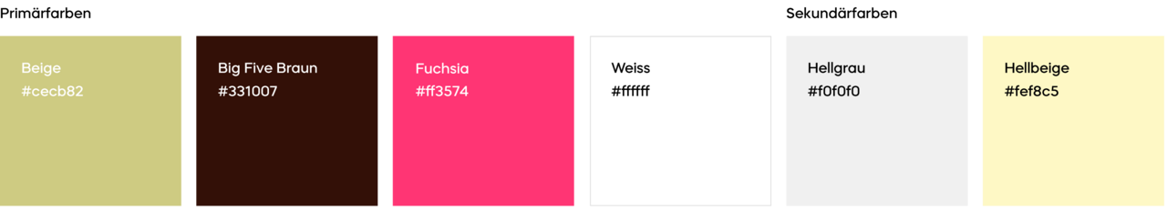 Die Farbpalette der Big Five CI