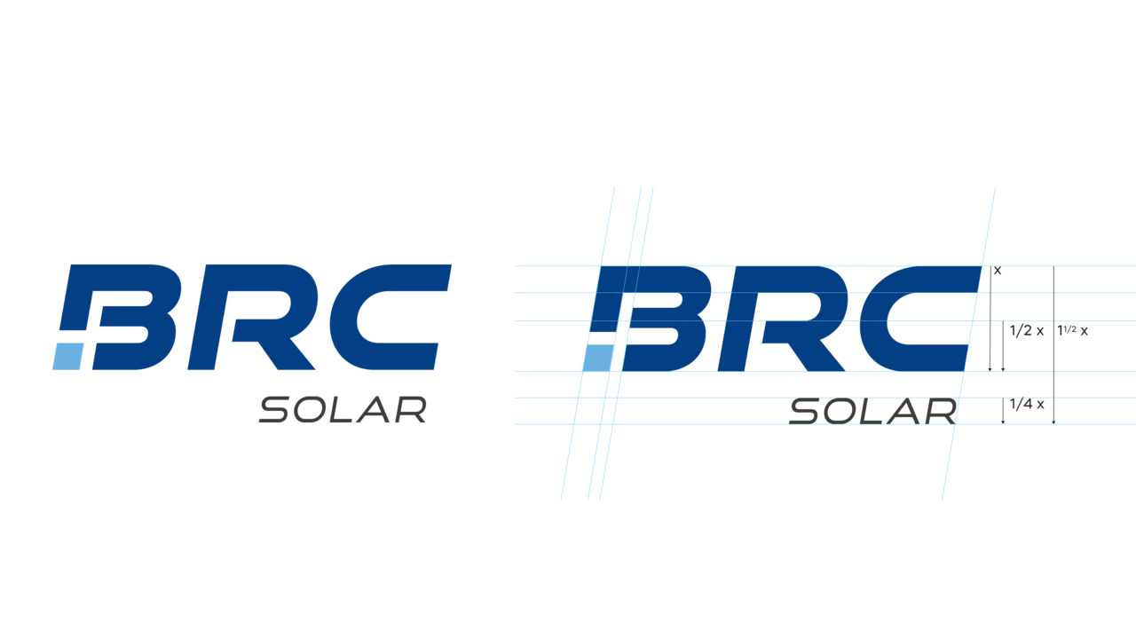 Das BRC Solar Logo im Gestaltungsraster