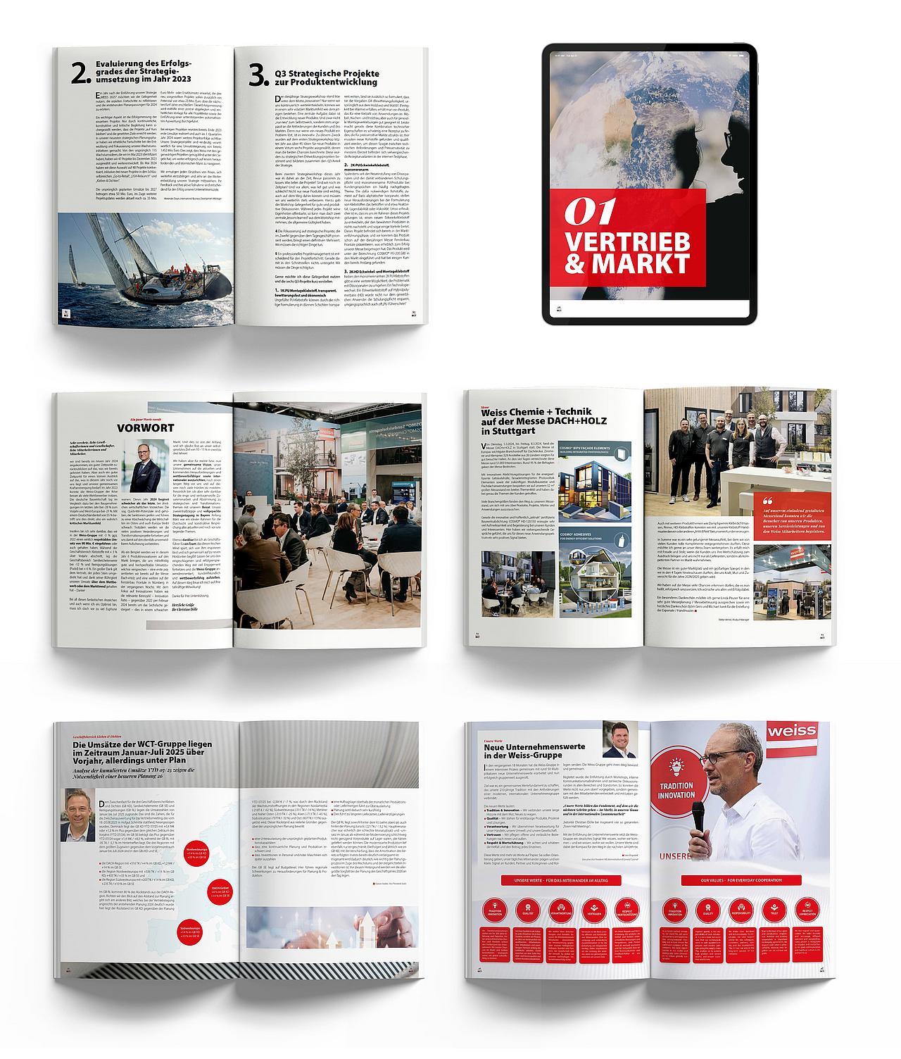 Innenseiten des WCT Mitarbeitermagazins