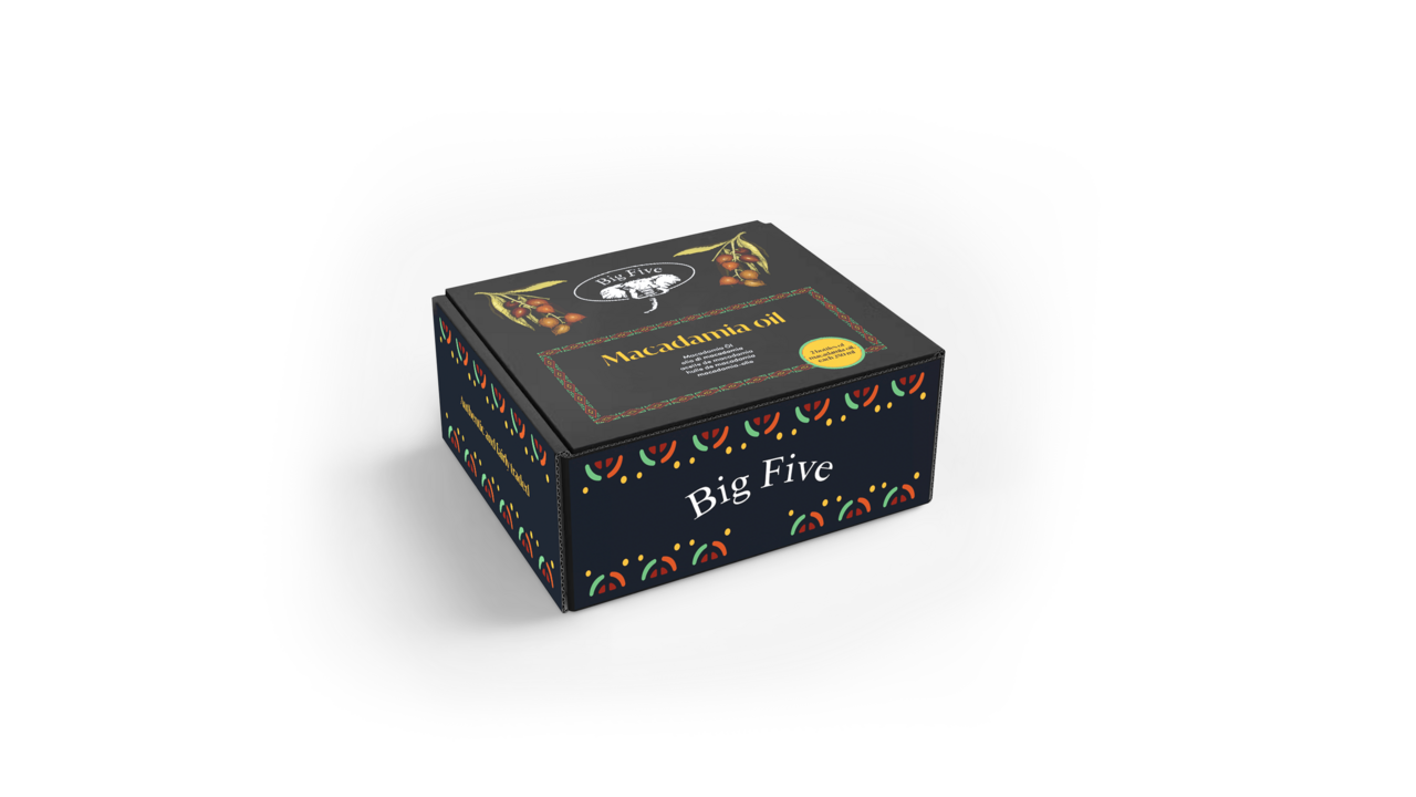Eine Geschenkbox von Big Five, das Verpackungsdesign haben wir entwickelt