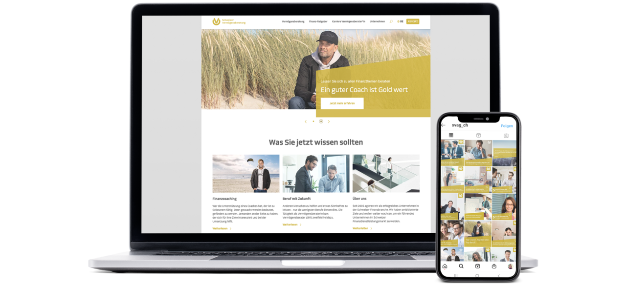 Die Webseite der SVAG mobil und Desktop